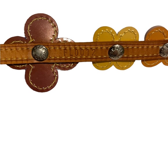 Louis Vuitton Multicolor Vernis Fleur Vachetta Leather Strap Bracelet Authentic - Picture 8 of 13